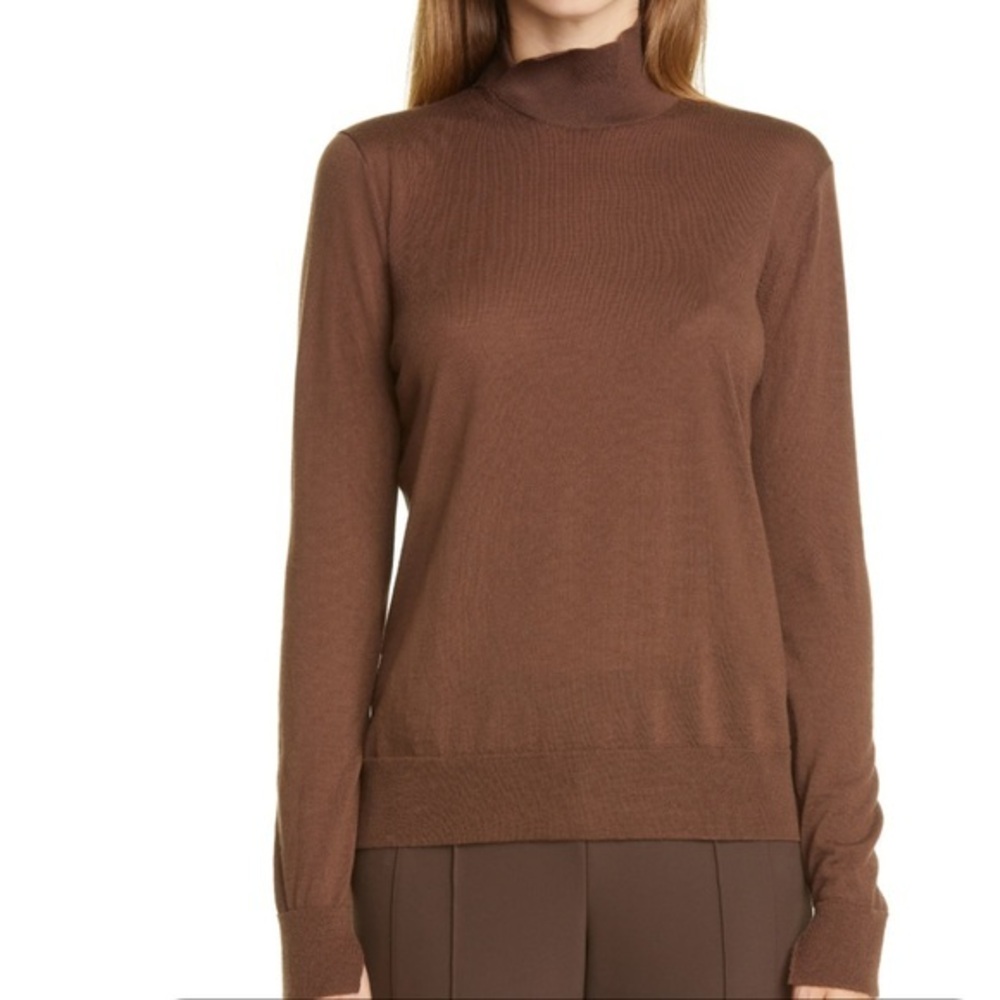 Lafayette 148 New York Split Stand Collar Wool Sweater